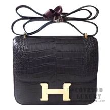 Hermes Mini Constance 18 Bag CC88 Graphite Matte Alligator GHW