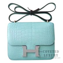 Hermes Mini Constance 18 Bag U6 Vert D'Eau Matte Alligator SHW