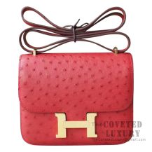 Hermes Mini Constance 18 A5 Bougainviller Ostrich GHW