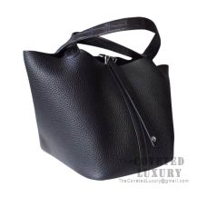 Hermes Picotin Lock 18 Bag 89 Noir Clemence Matte Alligator Handle SHW