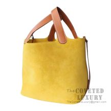 Hermes Picotin Lock 18 Bag 1Z Jaune Poussin Grizzly And Barenia Clemence SHW