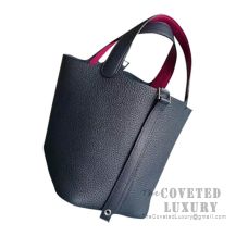 Hermes Picotin Lock 18 Bag 2Z Bieu Nuit And L3 Rose Purple Clemence SHW