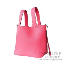 Hermes Picotin Lock 18 Bag 8W Rose Azalee Clemence SHW