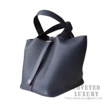 Hermes Picotin Lock 18 Bag CC76 Blue Indigo Clemence SHW