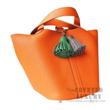 Hermes Picotin Lock 18 Bag CC93 Orange Clemence SHW