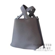 Hermes Picotin Lock 18 Bag M8 Gris Asphalt Clemence SHW