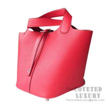 Hermes Picotin Lock 18 Bag S3 Rouge De Coueur Clemence SHW