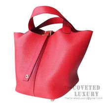 Hermes Picotin Lock 18 Bag S5 Rouge Tomate Clemence GHW