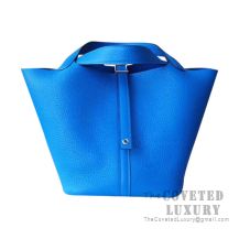 Hermes Picotin Lock 18 Bag T7 Blue Hydra Clemence SHW