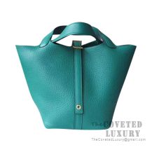 Hermes Picotin Lock 18 Bag U4 Vert Vertigo Clemence GHW