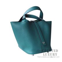 Hermes Picotin Lock 18 Bag Z6 Malachite Clemence SHW