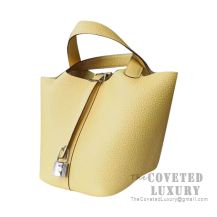 Hermes Picotin Lock 22 Bag 1Z Jaune Poussin Clemence SHW