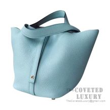 Hermes Picotin Lock 22 Bag 3P Blue Atoll Clemence GHW