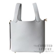 Hermes Picotin Lock 22 Bag 4Z Gris Mouette Clemence GHW