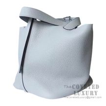 Hermes Picotin Lock 22 Bag 8U Blue Glacier Clemence SHW