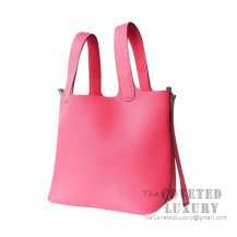 Hermes Picotin Lock 22 Bag 8W Rose Azalee Clemence SHW