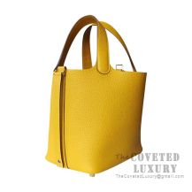 Hermes Picotin Lock 22 Bag 9D Ambre Clemence SHW