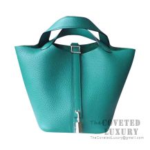 Hermes Picotin Lock 22 Bag U4 Vert Vertigo Clemence SHW