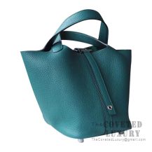 Hermes Picotin Lock 22 Bag Z6 Malachite Clemence SHW