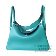 Hermes Lindy 26 Bag 7F Blue Paon Evercolor SHW