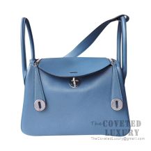 Hermes Lindy 26 Bag R2 Blue Agate Evercolor SHW