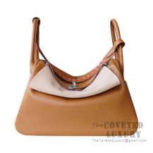 Hermes Lindy 26 Bag CC37 Gold Swift Tressage De Cuir Handle SHW