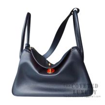 Hermes Lindy 26 Bag 2Z Bieu Nuit And 8V Orange Poppy Swift GHW