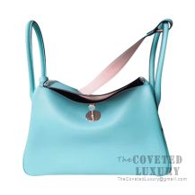 Hermes Lindy 26 Bag 3P Blue Atoll And 3Q Rose Sakura Swift SHW