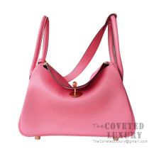 Hermes Lindy 26 Bag 8W Rose Azalee Swift GHW