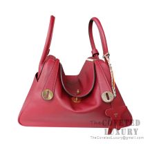 Hermes Lindy 26 Bag K1 Rouge Grenat And 8V Orange Poppy Swift GHW