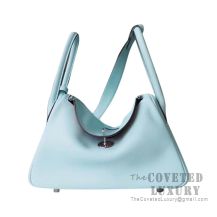 Hermes Lindy 26 Bag U2 Blue Zephyr And 3Q Rose Sakura Swift SHW