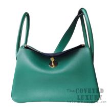 Hermes Lindy 26 Bag U4 Vert Vertigo And R2 Blue Agate Swift GHW