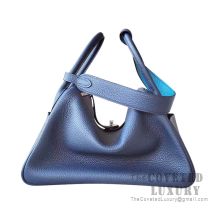 Hermes Lindy 26 Bag 2Z Bieu Nuit And 7W Blue Izmir Clemence SHW