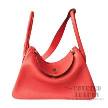 Hermes Lindy 26 Bag 8V Orange Poppy Clemence GHW