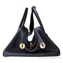 Hermes Lindy 26 Bag 89 Noir Clemence GHW