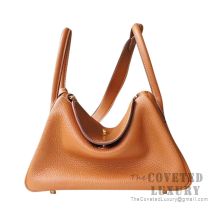 Hermes Lindy 26 Bag CC37 Gold And K1 Rouge Grenat Clemence GHW