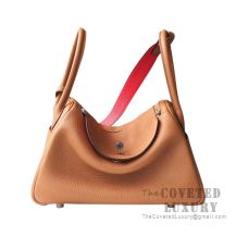 Hermes Lindy 26 Bag CC37 Gold And S3 Rouge De Coeur Clemence SHW