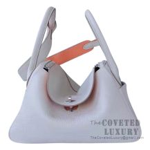 Hermes Lindy 26 Bag CC80 Pearl Grey And L5 Crevette Clemence SHW