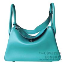 Hermes Lindy 30 Bag 7F Blue Paon Evercolor SHW