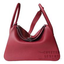 Hermes Lindy 30 Bag K1 Rouge Grenat Evercolor SHW