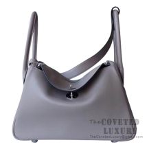 Hermes Lindy 30 Bag M8 Gris Asphalt And M3 Blue Encre Evercolor SHW