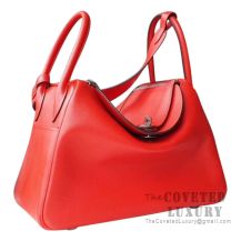 Hermes Lindy 30 Bag S5 Rouge Tomate Evercolor SHW