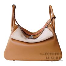 Hermes Lindy 30 Bag CC37 Gold Swift Tressage De Cuir Handle SHW