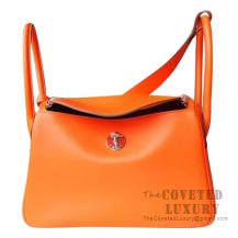 Hermes Lindy 30 Bag 8V Orange Poppy Swift SHW