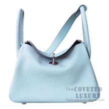 Hermes Lindy 30 Bag U2 Blue Zephyr And 1Q Rose Confetti Swift SHW