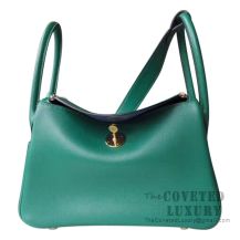 Hermes Lindy 30 Bag U4 Vert Vertigo And R2 Blue Agate Swift GHW