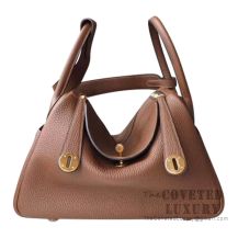 Hermes Lindy 30 Bag 4I Marron D'Inde Clemence GHW