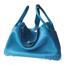 Hermes Lindy 30 Bag 7W Blue Izmir Clemence SHW