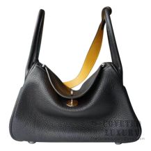 Hermes Lindy 30 Bag 89 Noir And 9D Ambre Clemence SHW