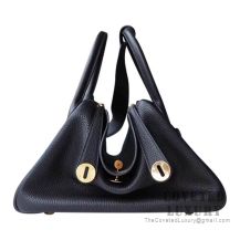 Hermes Lindy 30 Bag 89 Noir Clemence GHW